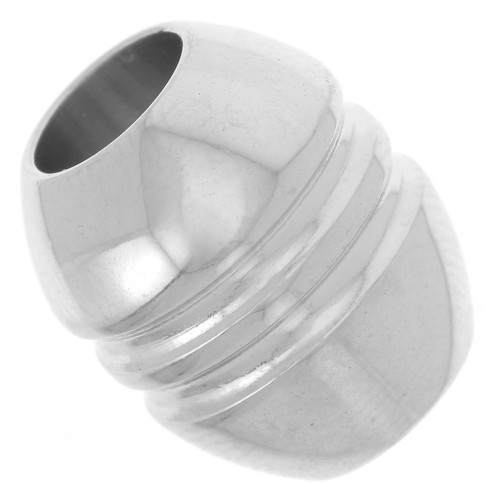 Perle olive 15x12 mm gros trou - Acier inoxydable 304L x1