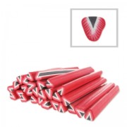 Cane en pâte polymère 5x50 mm Fraise coeur Noir x1|raw }}