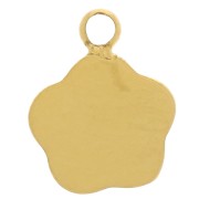 Breloque fleur 7 mm avec oxyde de zirconium - Acier inoxydable 304L - Doré x1