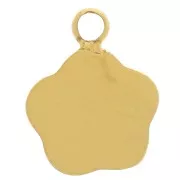 Breloque fleur 7 mm avec oxyde de zirconium - Acier inoxydable 304L - Doré x1