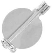 Support de broche avec plateau fond plat 13 mm - Argenté x1