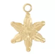 Breloque étoile travaillée 10x7 mm Acier inoxydable 304L Doré x1