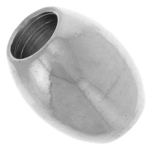 Perles olive 10x8 mm gros trou - Acier inoxydable 304L x5