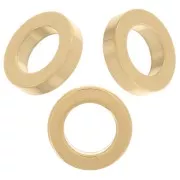 Perles rondelles Heishi - disque plat - 10x2.5 mm Acier inoxydable 304L Doré x5