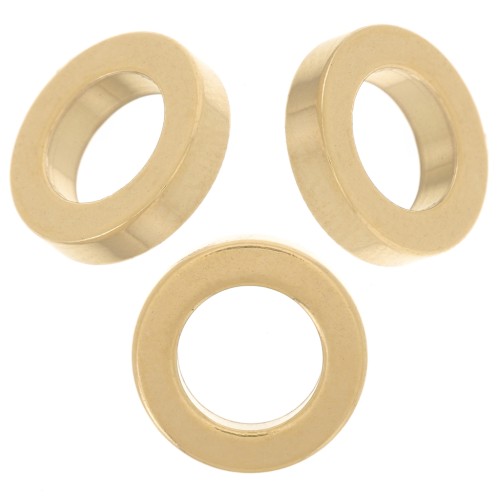 Perles rondelles Heishi - disque plat - 10x2.5 mm Acier inoxydable 304L Doré x5