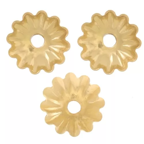 Coupelles fleurs travaillées 5.5 mm - Acier inoxydable 304L Doré x8