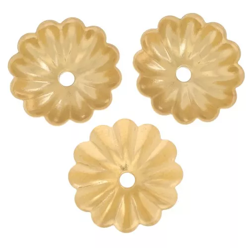 Coupelles fleurs travaillées 10 mm - Acier inoxydable 304L Doré x6