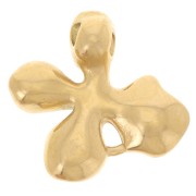 Pendentif fleur 19x20 mm avec résine époxy - Acier inox 304L Doré - Multi Bleu