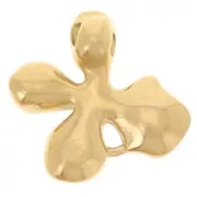 Pendentif fleur 19x20 mm avec résine époxy - Acier inox 304L Doré - Multi Bleu