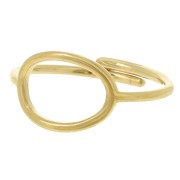 Bague réglable ovale ajouré 13x10mm - T. 53 à 59 - Acier inoxydable 304 Doré x1