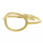 Bague réglable ovale ajouré 13x10mm - T. 53 à 59 - Acier inoxydable 304 Doré x1