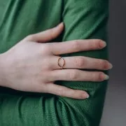 Bague réglable ovale ajouré 13x10mm - T. 51 à 57 - Acier inoxydable 304L Doré x1