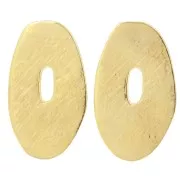Boucles d'oreilles ovales irrégulier texturés 40x24 mm - Doré à l'or fin x2