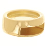 Poussoir rond pour cabochon fond plat 10 mm et lacet 10 mm - Doré à l'or fin x1|raw }}