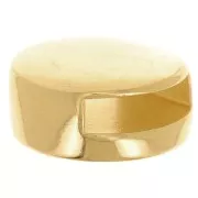 Poussoir rond pour cabochon fond plat 10 mm et lacet 10 mm - Doré à l'or fin x1