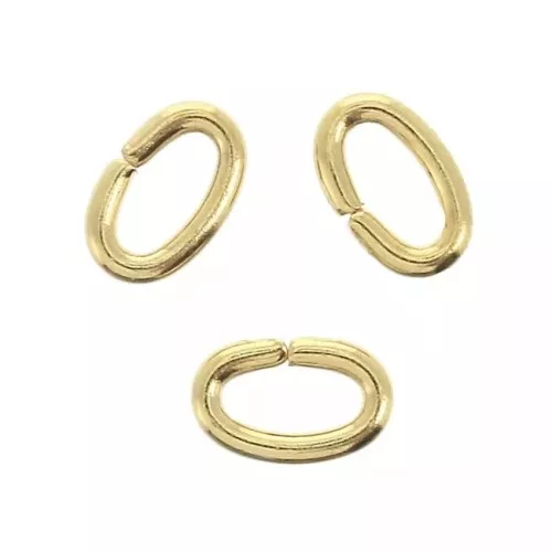 Anneaux ouverts ovales 6x4x1 mm - Doré x50