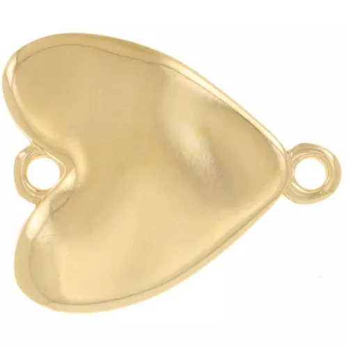 Intercalaire coeur martelé 28x24 mm - Doré à l'or fin x1
