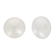 Perles d'eau douce semi-percées rondes aplaties 3.5 mm - Grade AAA - Blanc x2|raw }}