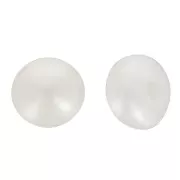 Perles d'eau douce semi-percées rondes aplaties 3.5 mm - Grade AAA - Blanc x2