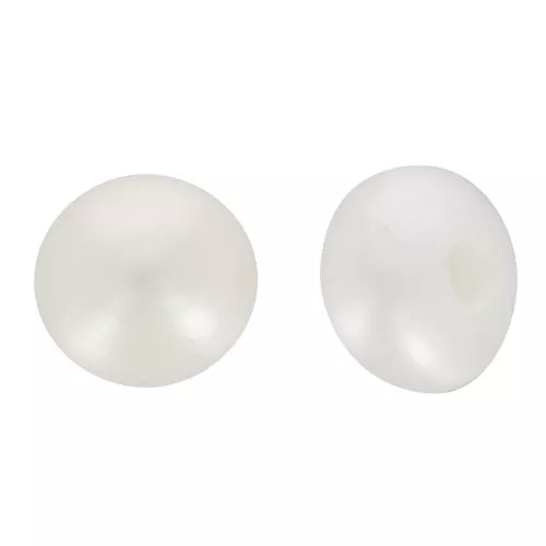 Perles d'eau douce semi-percées rondes aplaties 3.5 mm - Grade AAA - Blanc x2