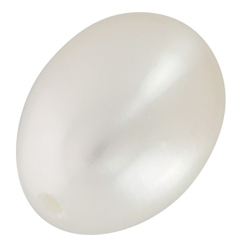 Perles d'eau douce semi-percées olives 9x7 mm - Grade AAA - Blanc x2