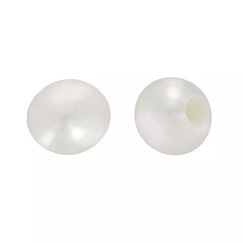 Perles d'eau douce semi-percées rondes 2 mm - Grade AA+ - Blanc x2