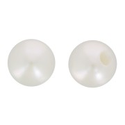 Perles d'eau douce semi-percées rondes 3 mm - Grade AA+ - Blanc x2|raw }}