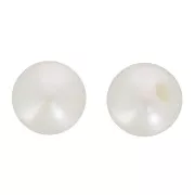 Perles d'eau douce semi-percées rondes 3 mm - Grade AA+ - Blanc x2