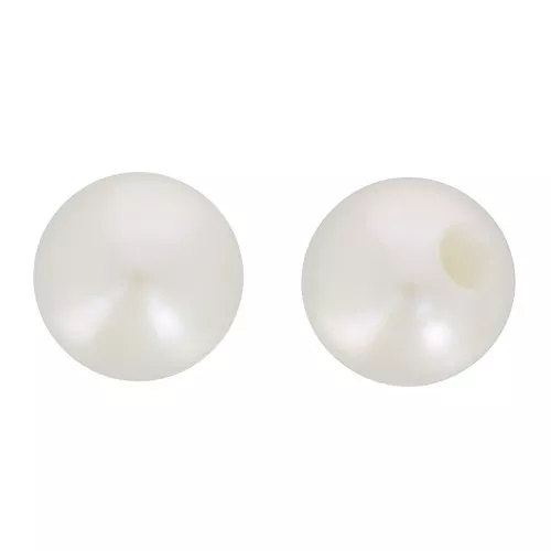 Perles d'eau douce semi-percées rondes 3 mm - Grade AA+ - Blanc x2