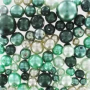 Assortiment de perles de bohème nacré - Vert x50g