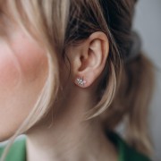 Clous d'oreilles fleur 10 mm - Argent 925 x2