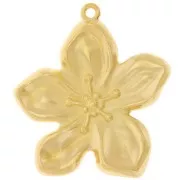 Pendentif fleur 41x37 mm - Doré à l'or fin x1