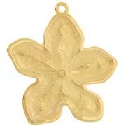 Pendentif fleur 41x37 mm - Doré à l'or fin x1