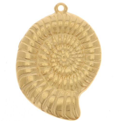 Pendentif coquillage 29x21 mm - Doré à l'or fin x1