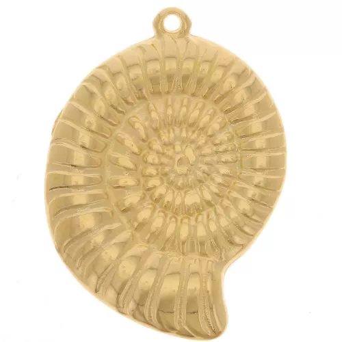 Pendentif coquillage 29x21 mm - Doré à l'or fin x1