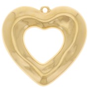 Pendentif coeur évidé martelé 33x35 mm - Doré à l'or fin x1