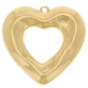 Pendentif coeur évidé martelé 33x35 mm - Doré à l'or fin x1