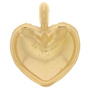 Pendentif coeur bombé 27x22 mm - effet tressé - Doré à l'or fin x1