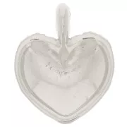 Pendentif coeur bombé 27x22 mm - effet tressé - Placage Argent fin vieilli x1