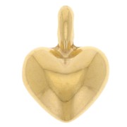 Breloque coeur bombé 13x10 mm - Doré à l'or fin x1|raw }}