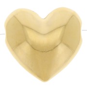 Perle coeur bombée 16x17 mm - Doré à l'or fin x1|raw }}