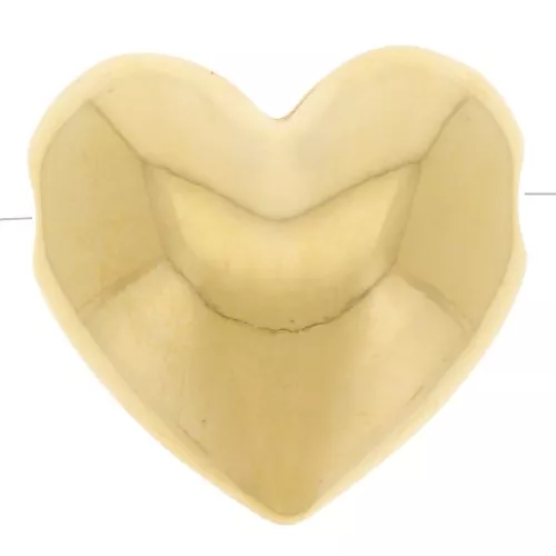 Perle coeur bombée 16x17 mm - Doré à l'or fin x1