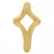 Pendentif croix irrégulier 36x20 mm - Doré à l'or fin x1