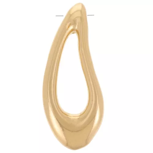 Pendentif goutte irrégulier 28x11 mm - Doré à l'or fin x1