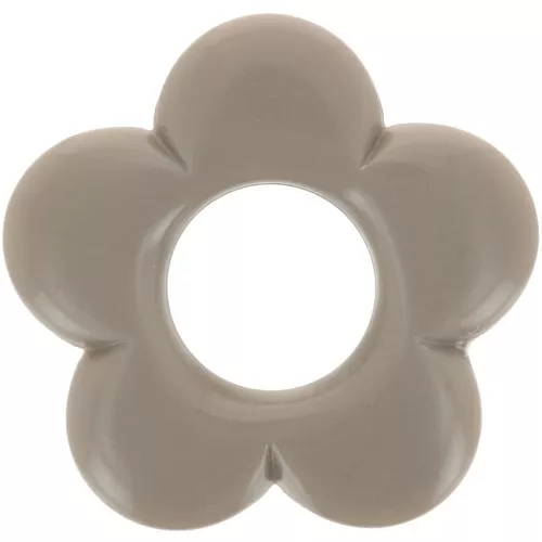 Pendentif fleur 21 mm en résine opaque - Taupe x1