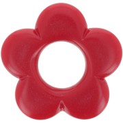 Pendentif fleur 21 mm en résine opaque - Rouge foncé x1|raw }}
