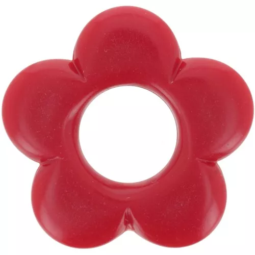 Pendentif fleur 21 mm en résine opaque - Rouge foncé x1
