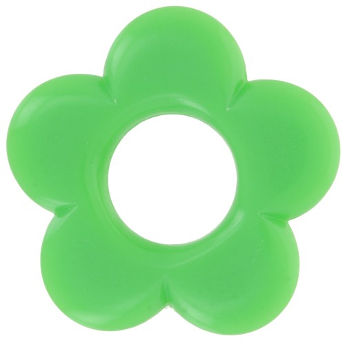 Pendentif fleur 21 mm en résine opaque - Vert pomme x1