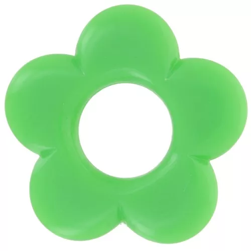 Pendentif fleur 21 mm en résine opaque - Vert pomme x1