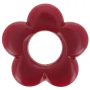 Pendentif fleur 21 mm en résine opaque - Bordeaux x1
